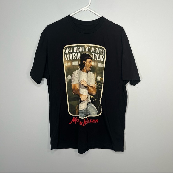 Morgan Wallen Shirt Mens Extra Large Black Concert Tee World Tour Crew Neck - Picture 1 of 7